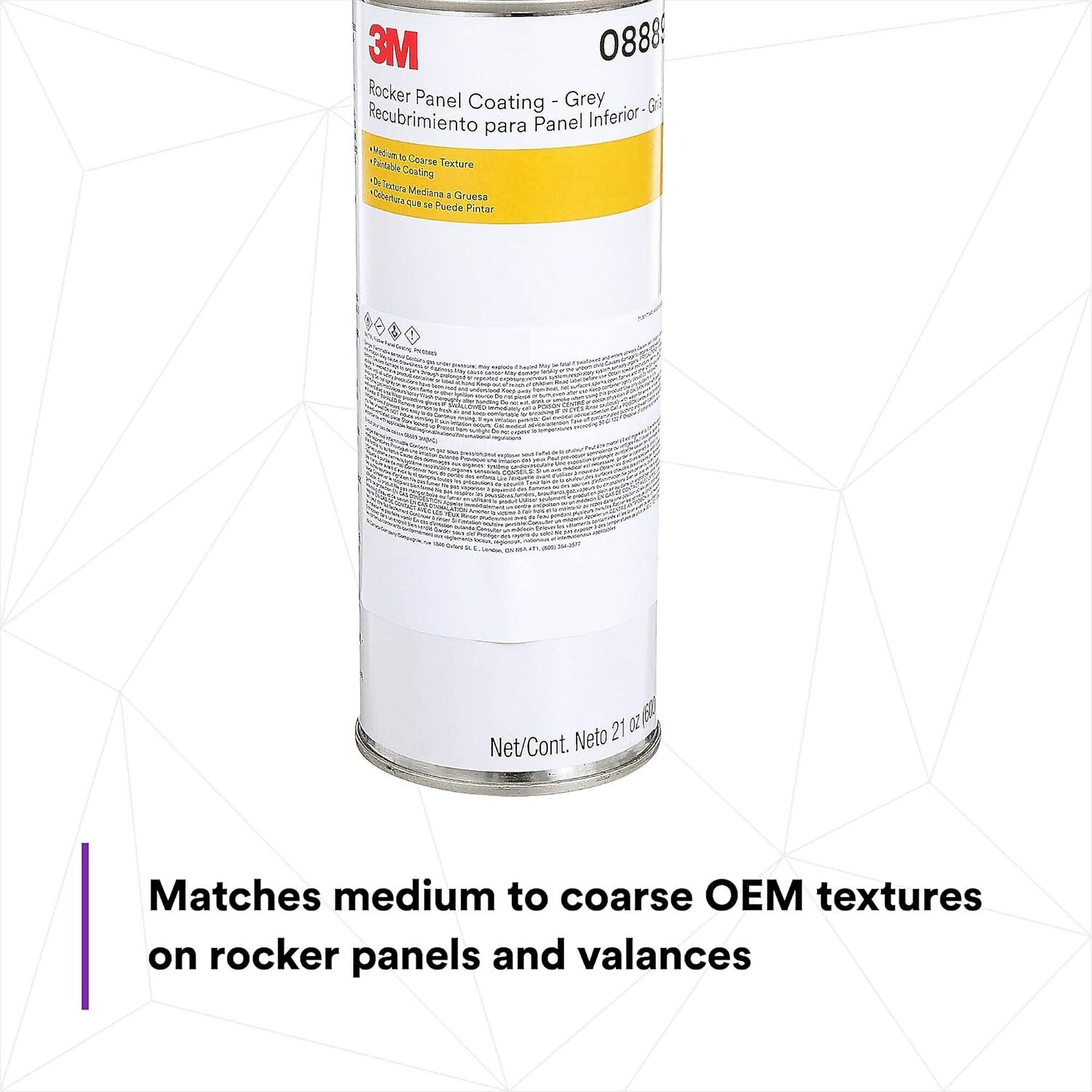 3M Rocker Panel Coating Aerosol Spray — 21 Oz., Gray, Textured Finish, Abrasion and Chip Resistant, Model# 08889